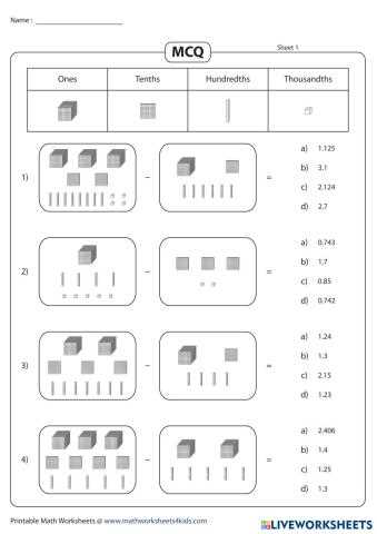 adding using base ten blocks worksheet