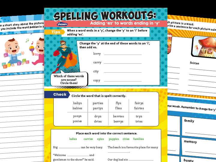 adding y to words worksheet