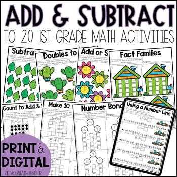 addition and subtraction 1st grade worksheets