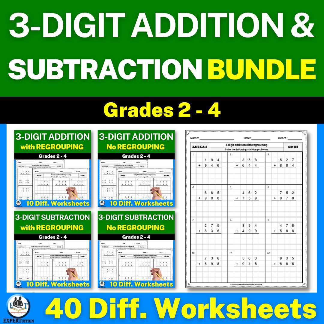 addition and subtraction with and without regrouping worksheets