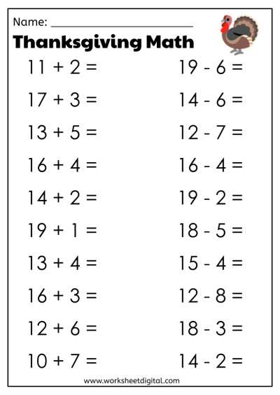 addition math printable worksheets