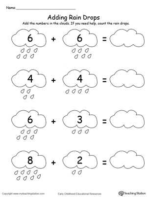 addition objects worksheets kindergarten