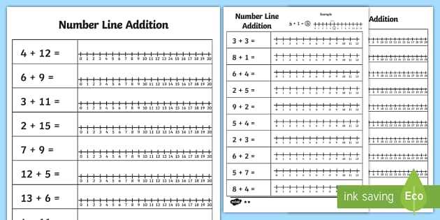 addition on the number line worksheets