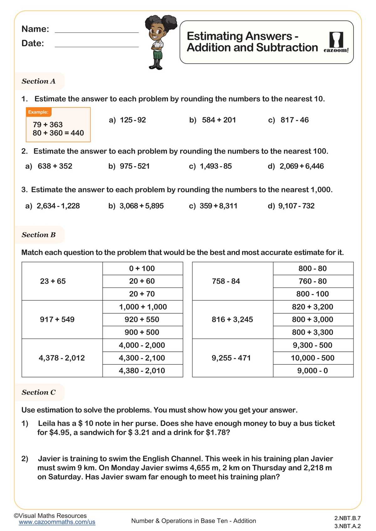addition up to 10000 worksheet