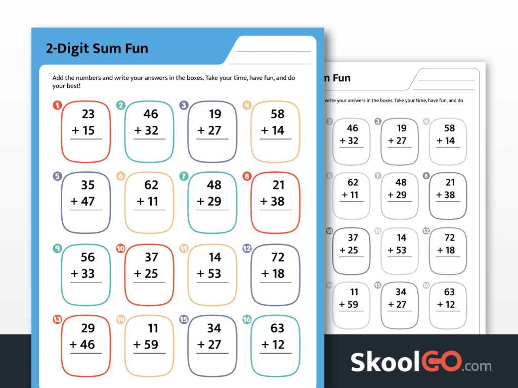 addition worksheet printable
