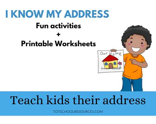 address worksheet for kids