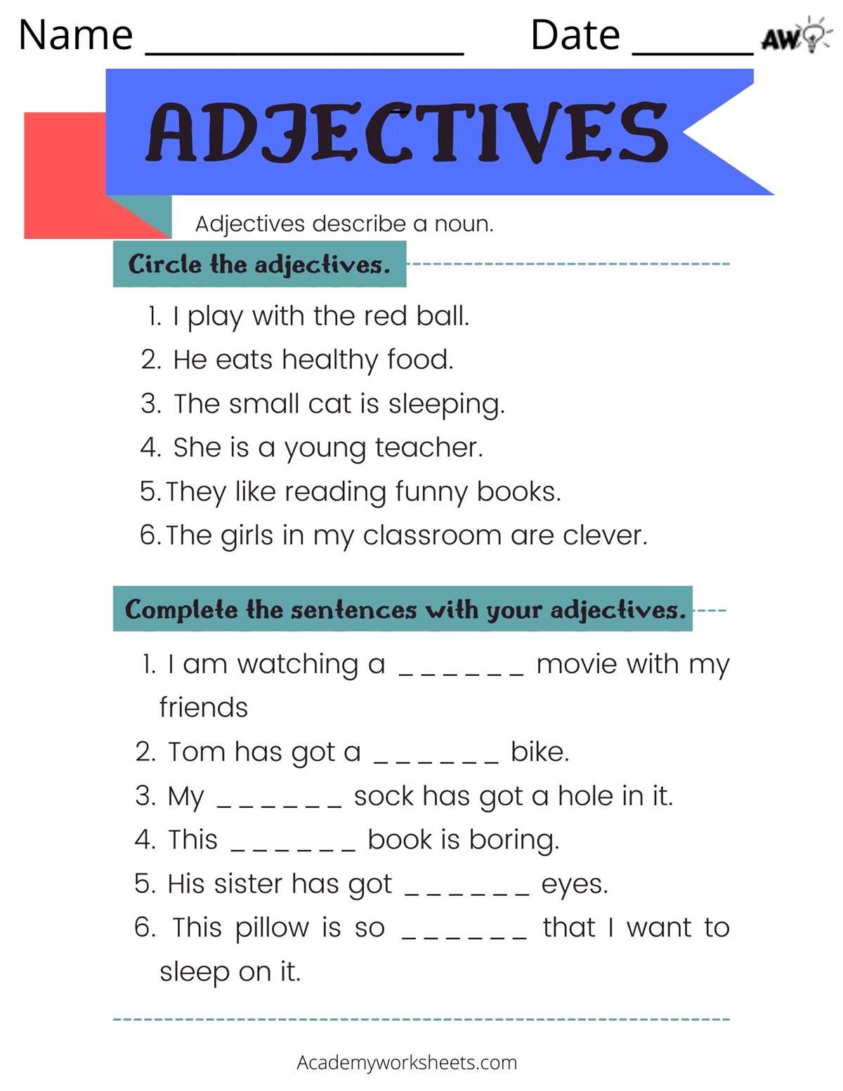 adjectives in english worksheets adjectives in english worksheets