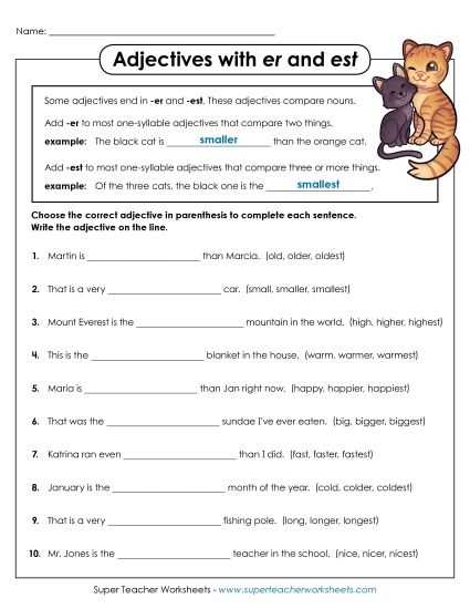 adjectives worksheets for grade 3