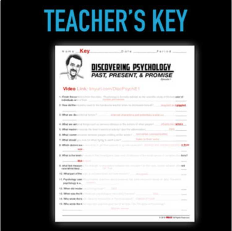 discovering psychology past present and promise worksheet
