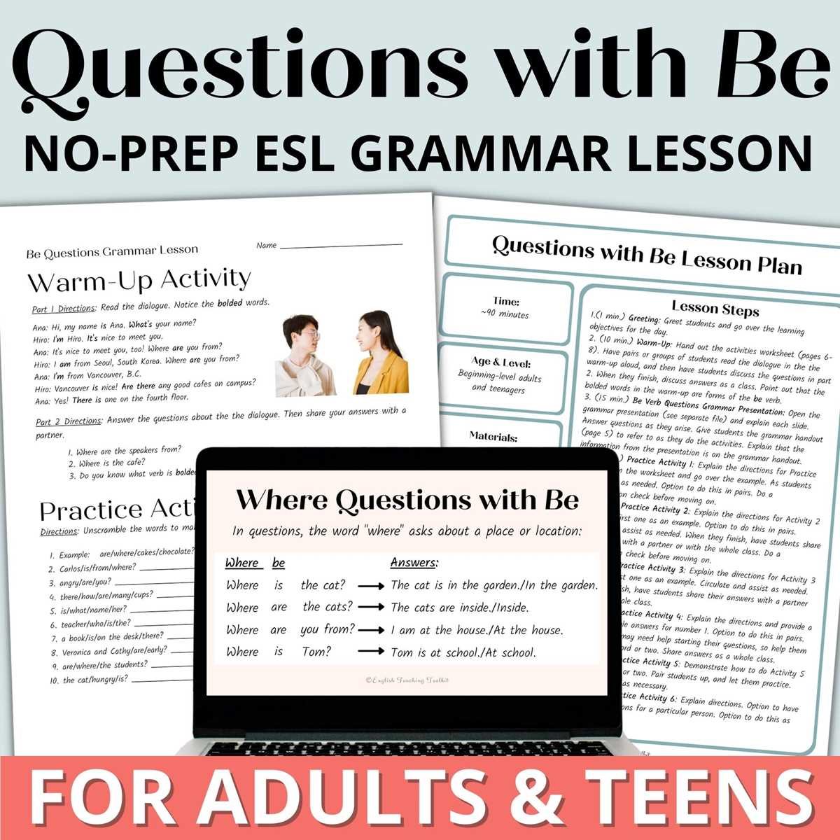 adult esl worksheets
