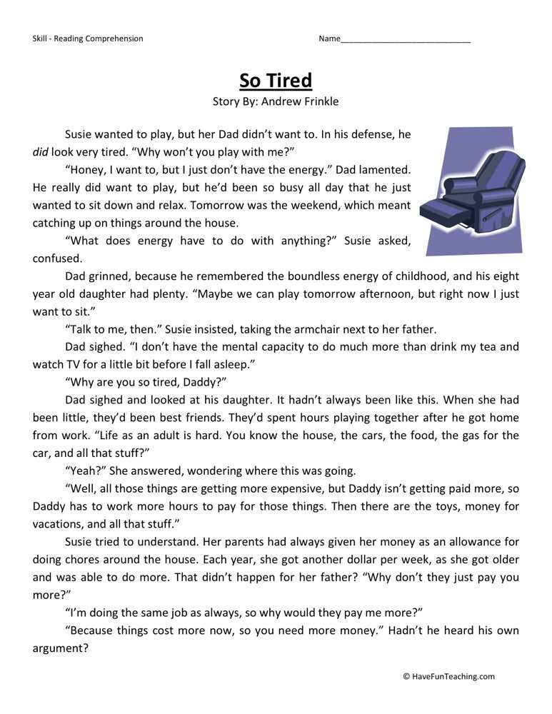 adult reading worksheets