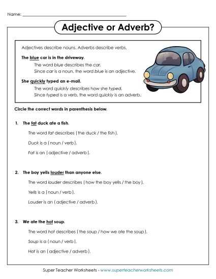 adverb search worksheet