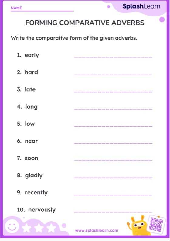 adverbs superlative and comparative worksheets
