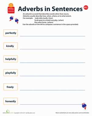 adverbs worksheet circling part 1