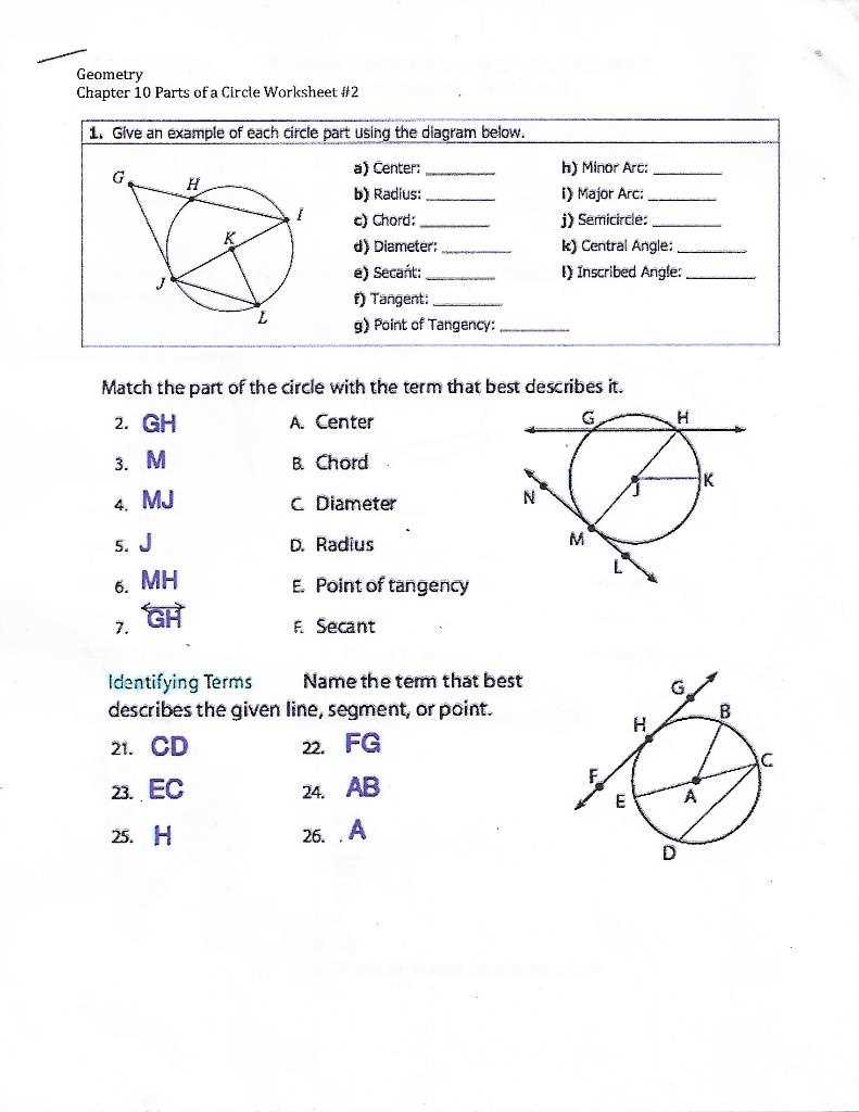 tangent lines and circles worksheet