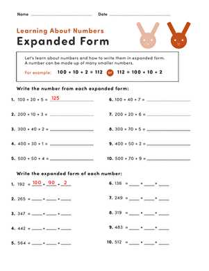 numbers in expanded form worksheets