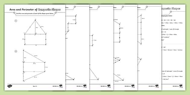 area of composite figures worksheet grade 7
