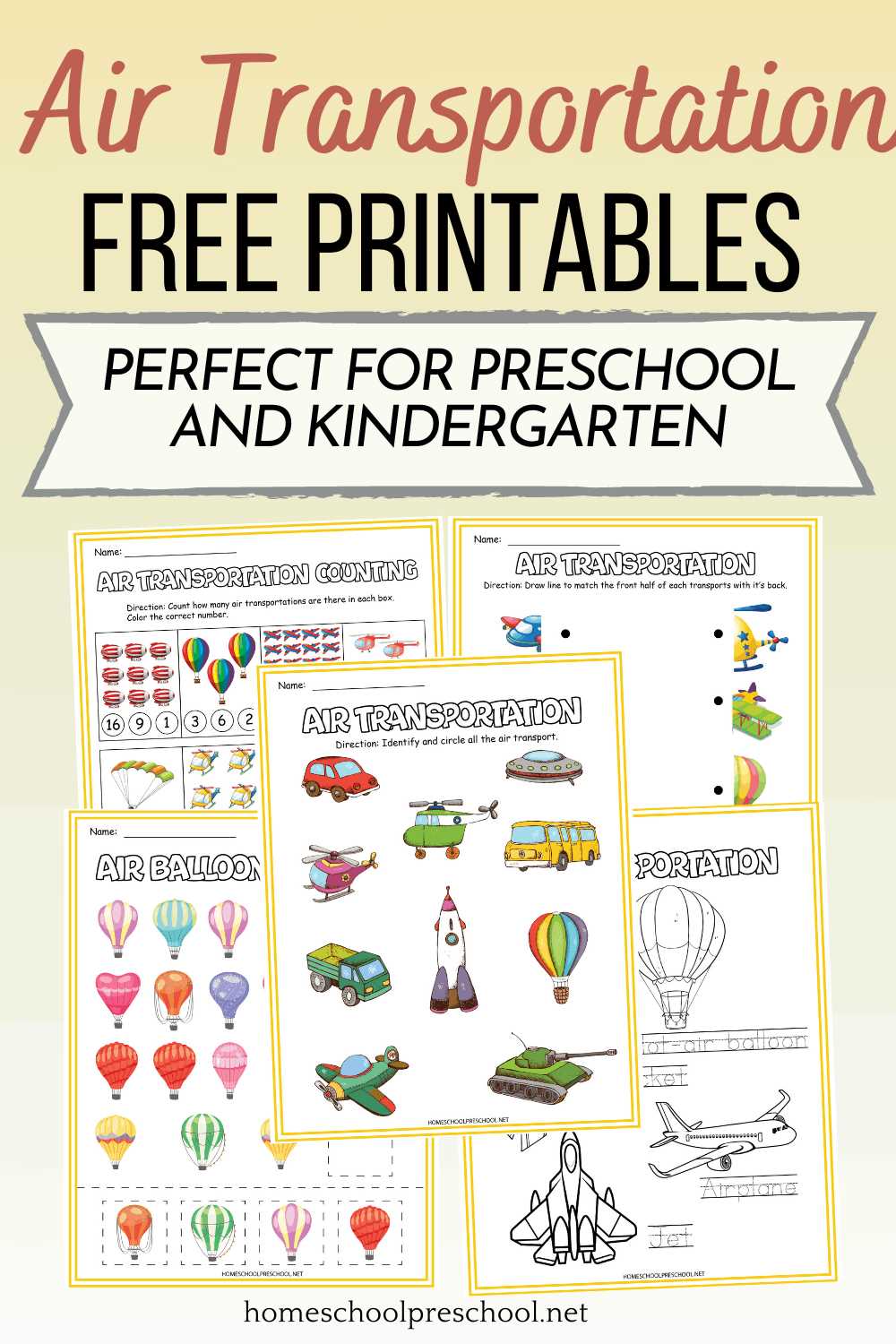 air transport worksheet for preschool