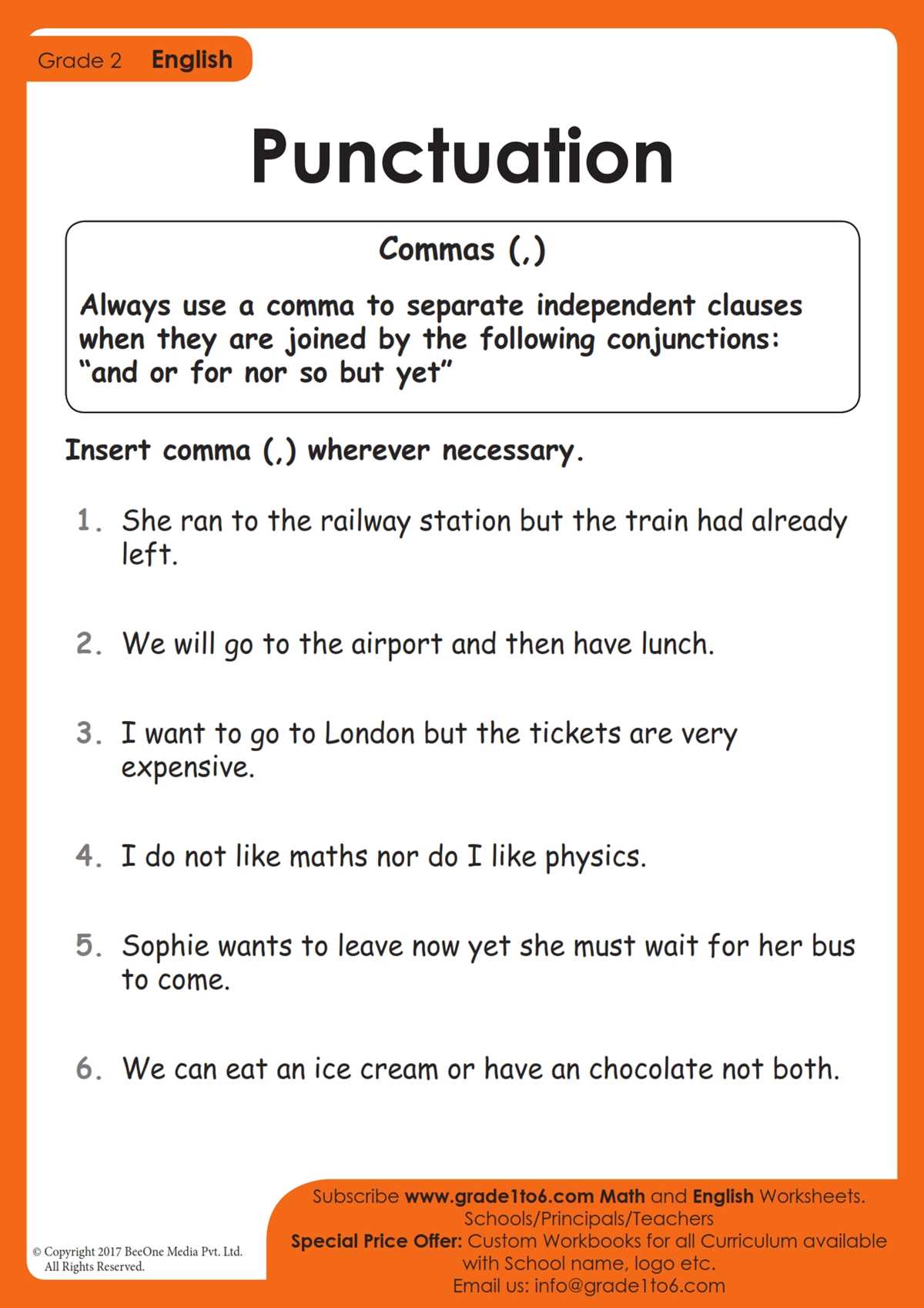 punctuation worksheets for grade 3