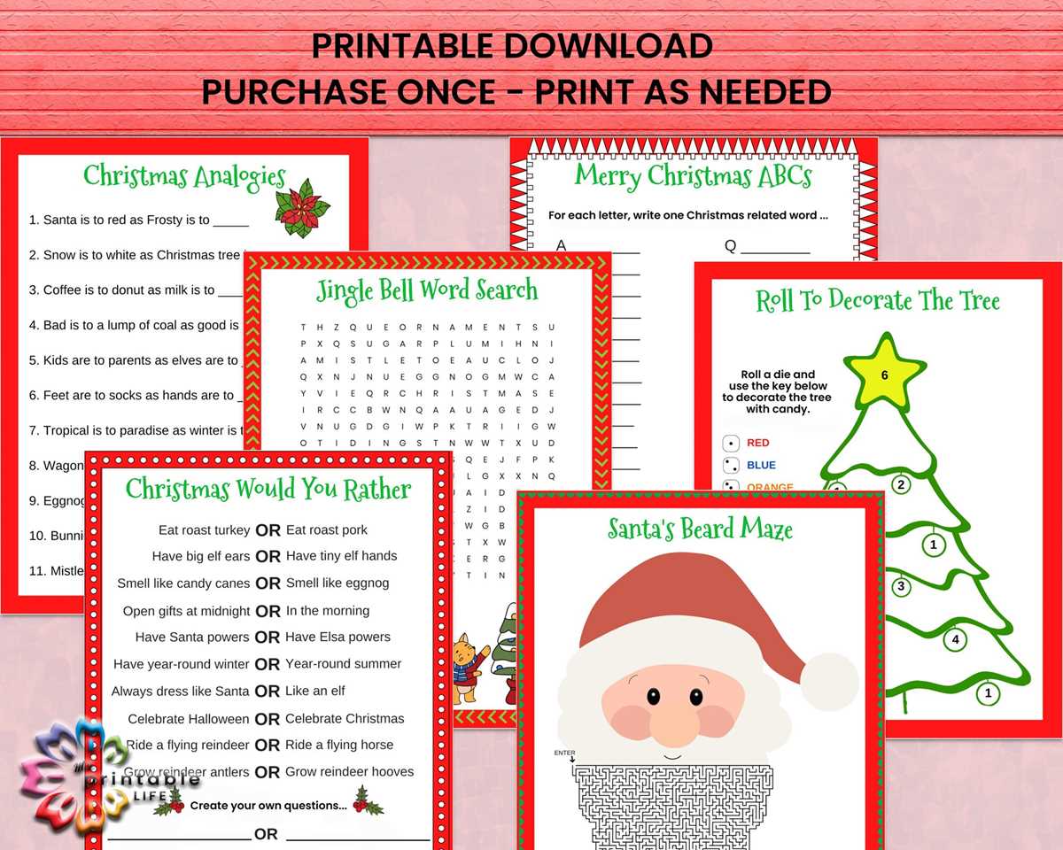 christmas analogies worksheet