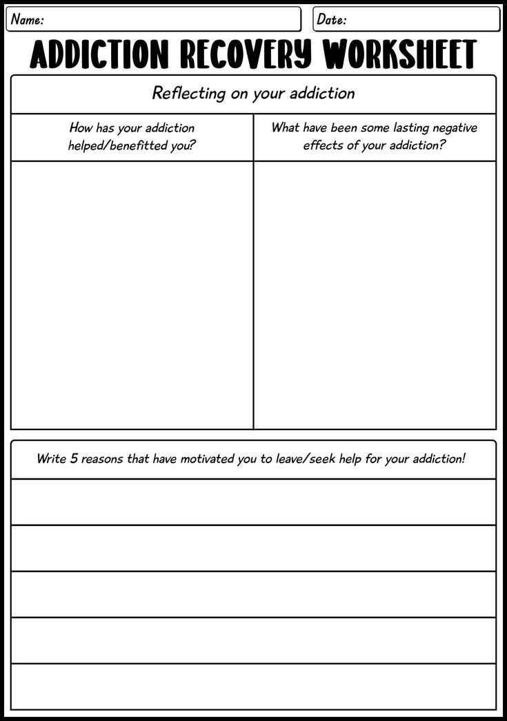 alcoholism worksheets