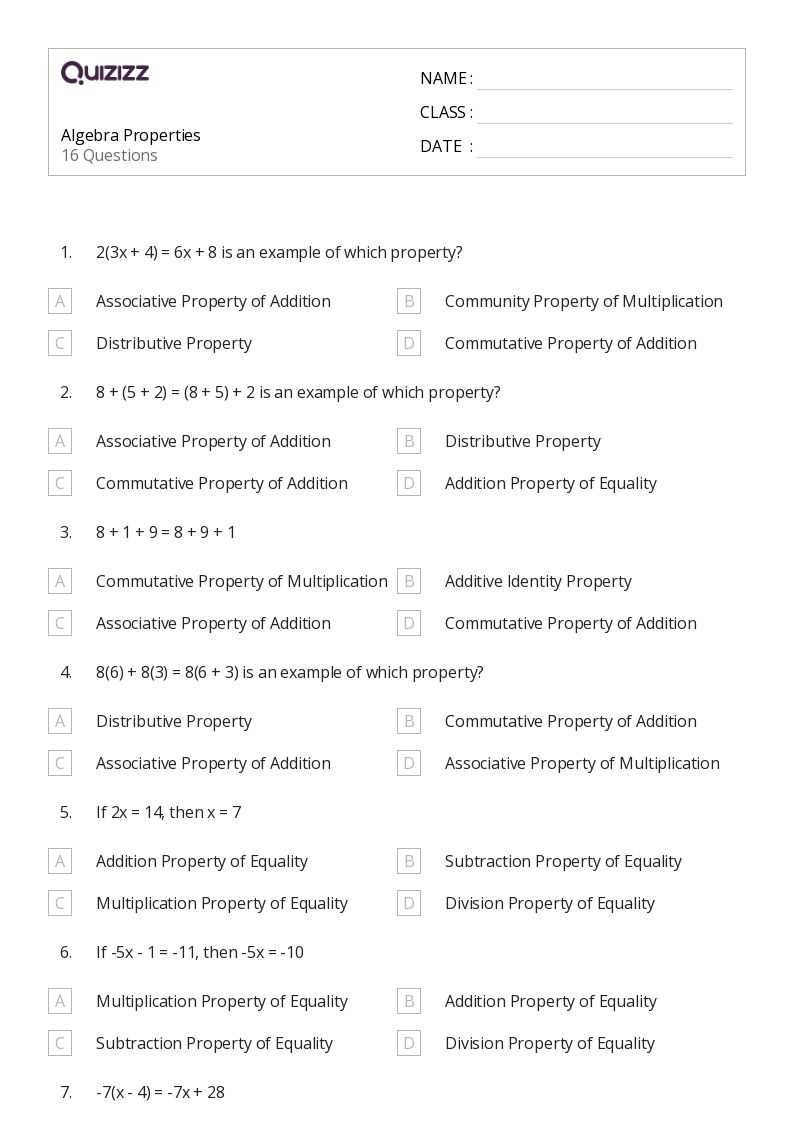 algebra 1 6 3 worksheet