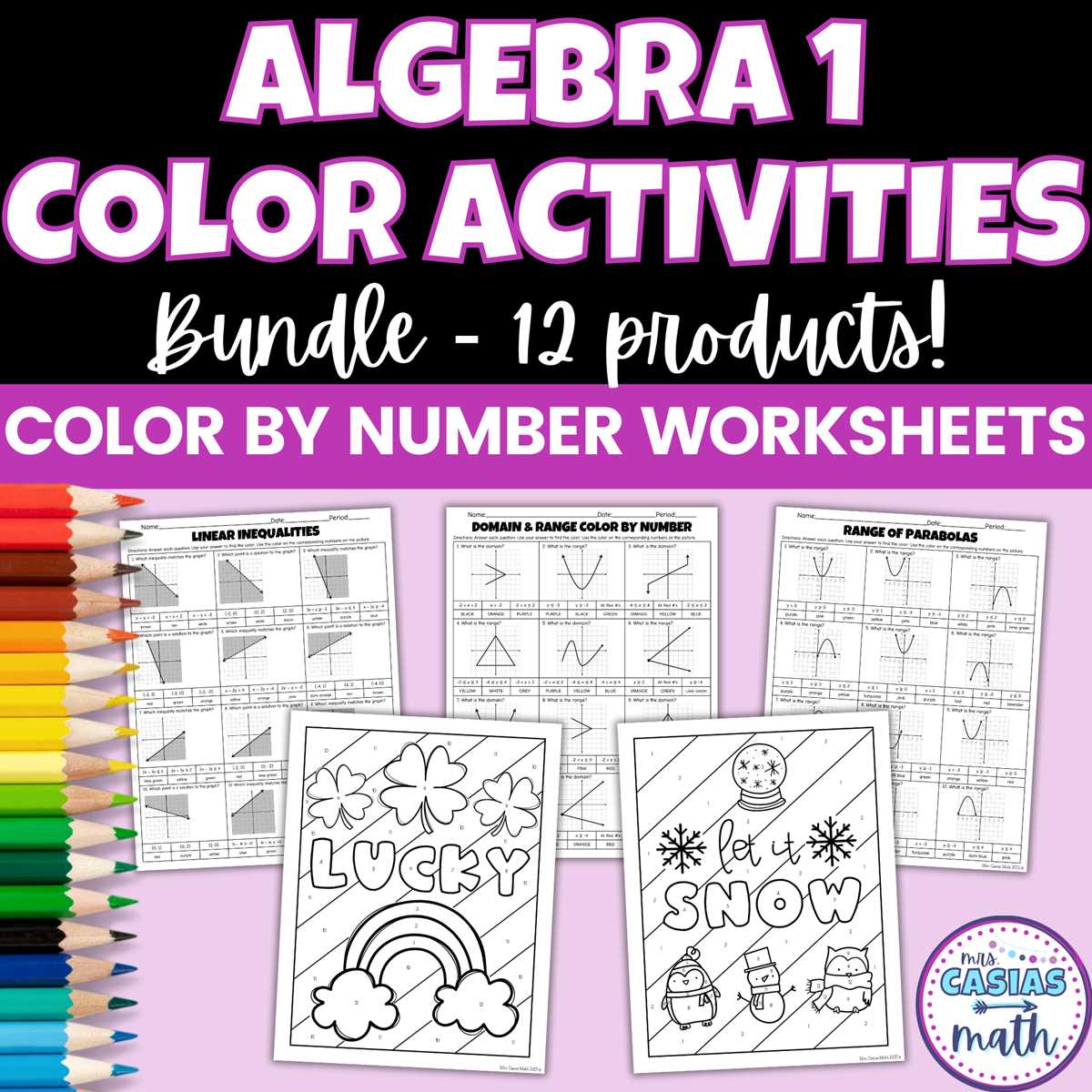 algebra 1 coloring worksheets