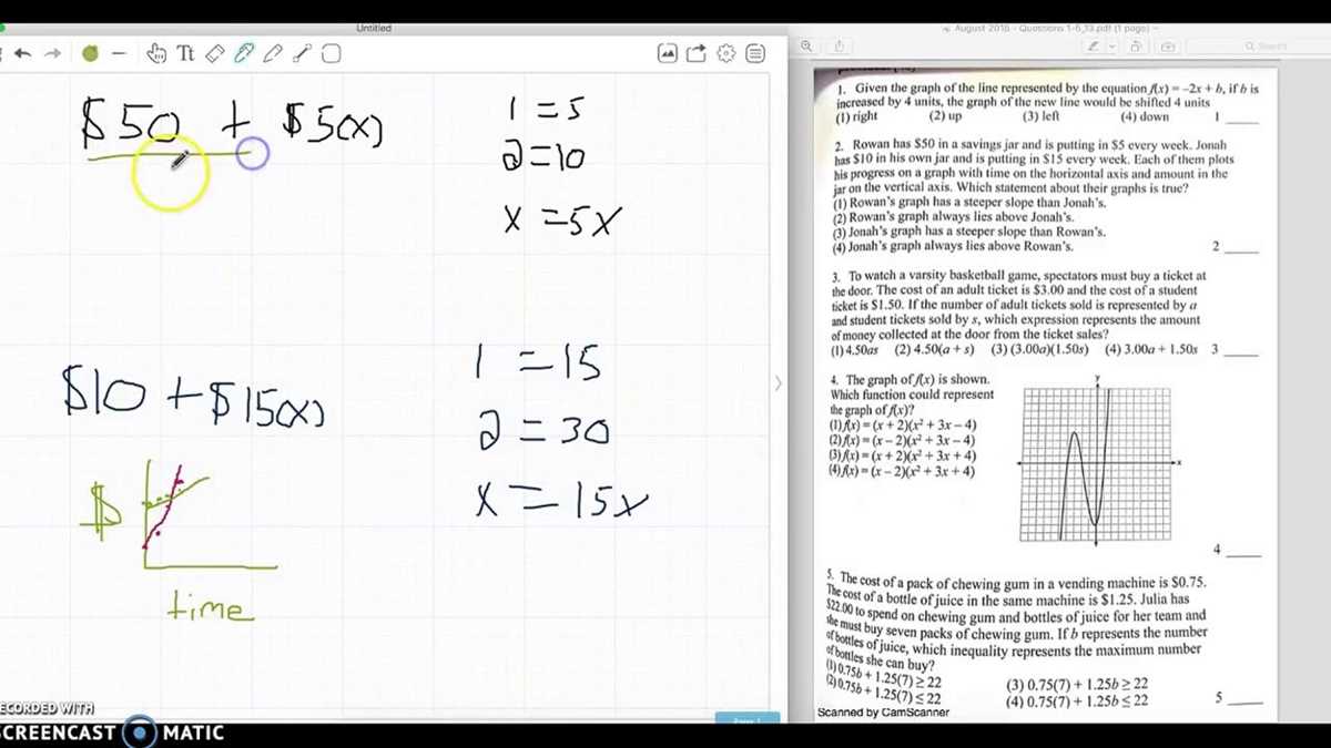 algebra 1 regents review worksheets