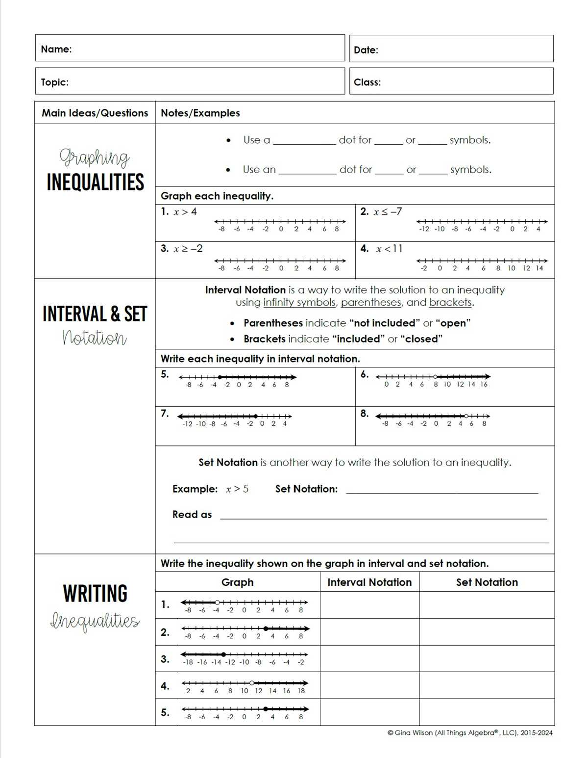 algebra 2 unit 1 review worksheet