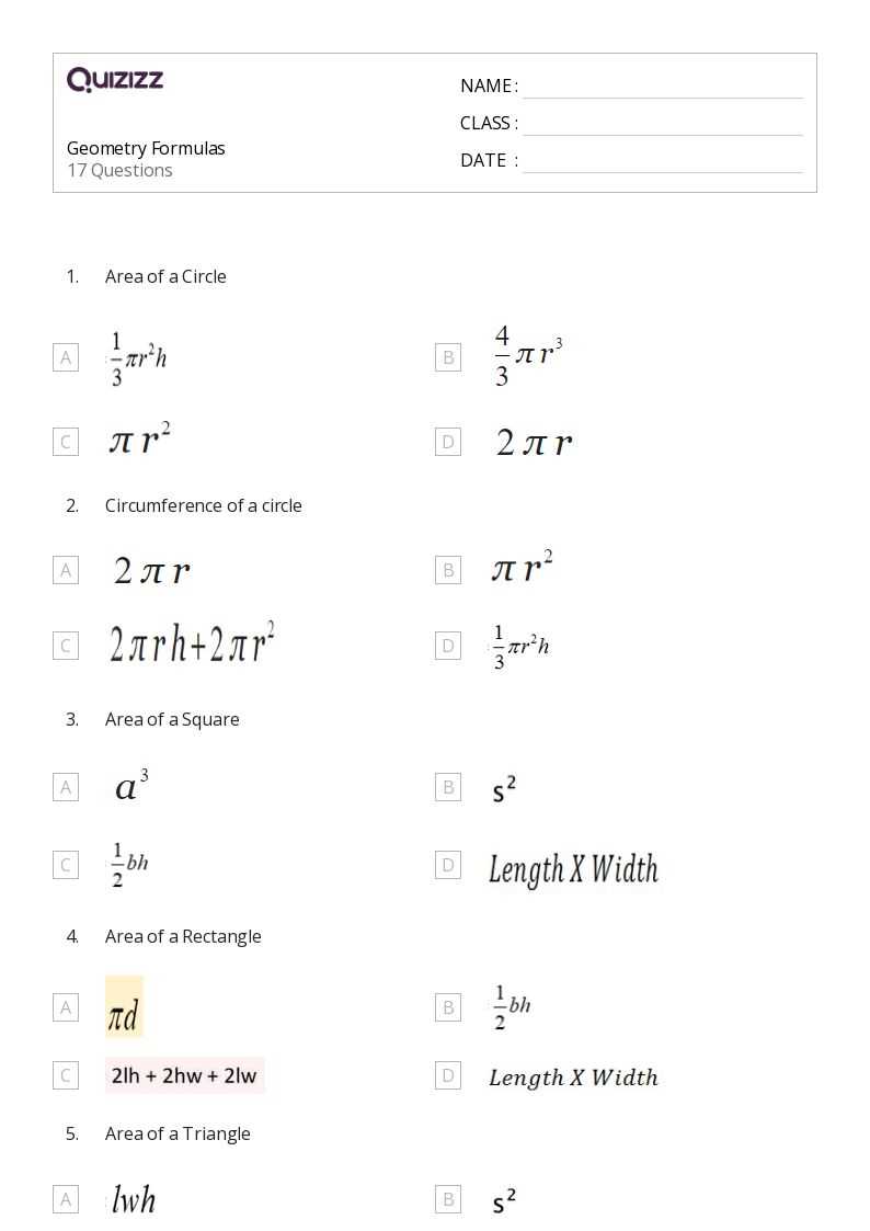 algebra and geometry worksheets