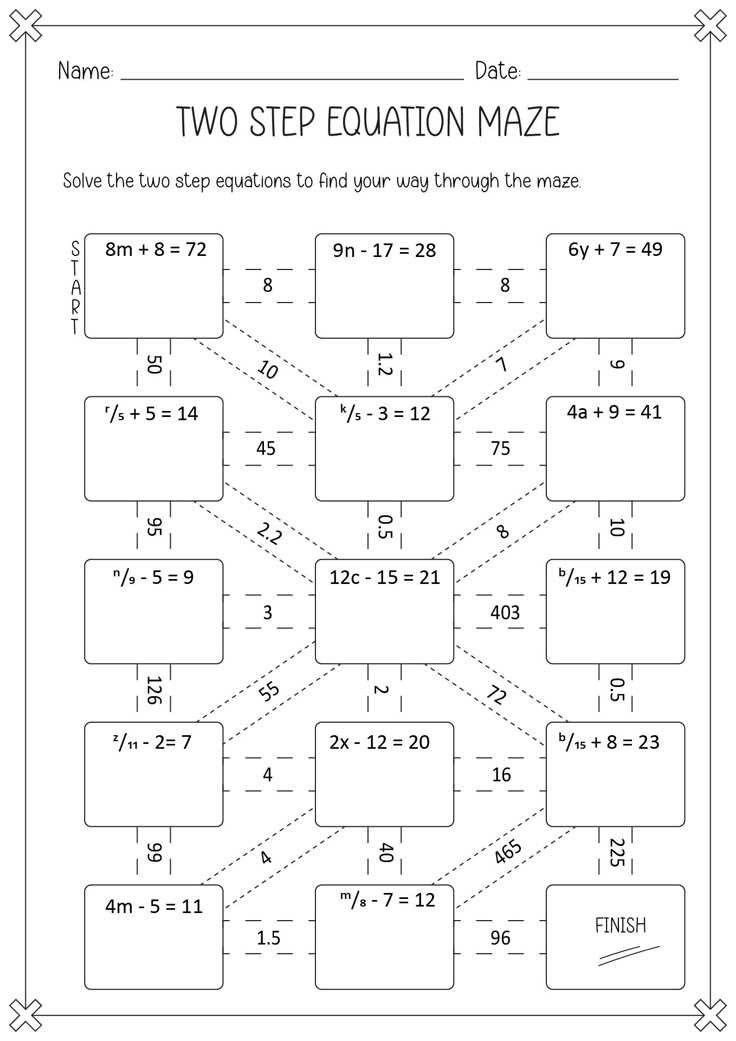 algebra maze worksheets