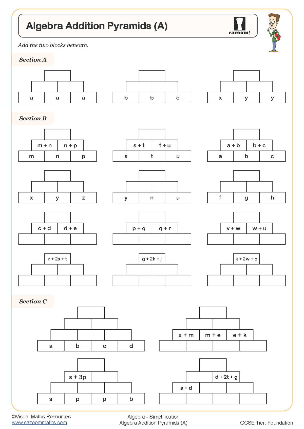 algebra review worksheets