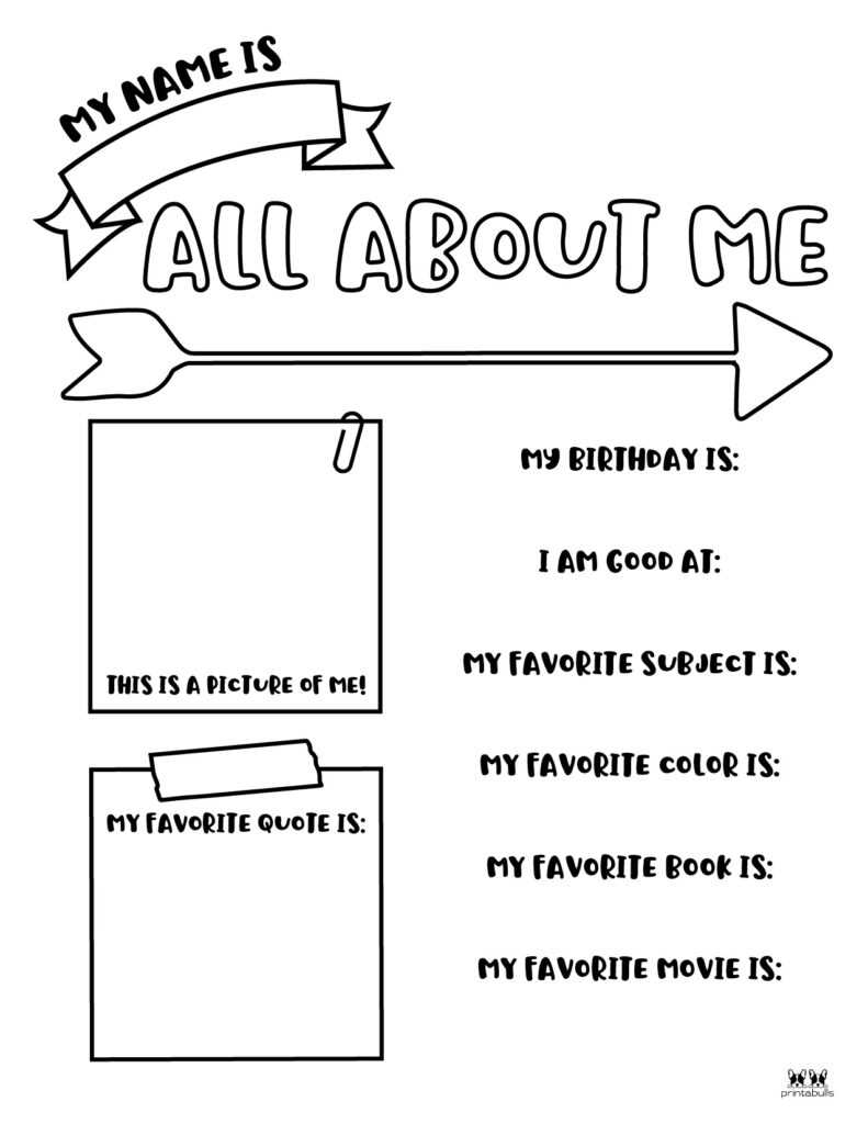 all about me preschool worksheets