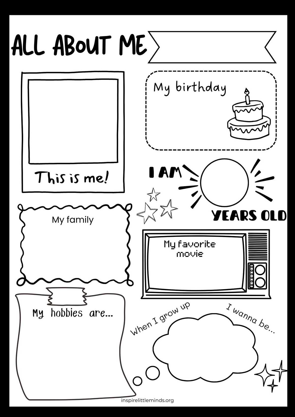 all about me worksheet preschool