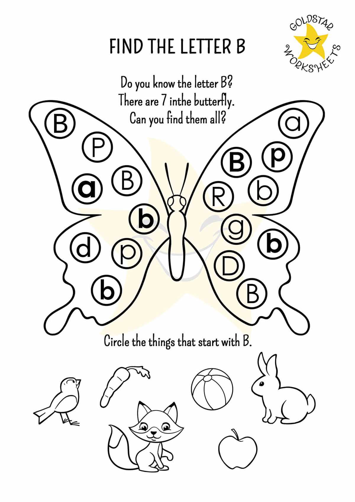 alphabet b worksheet