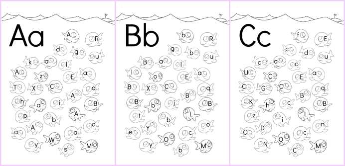 alphabet letter find worksheets