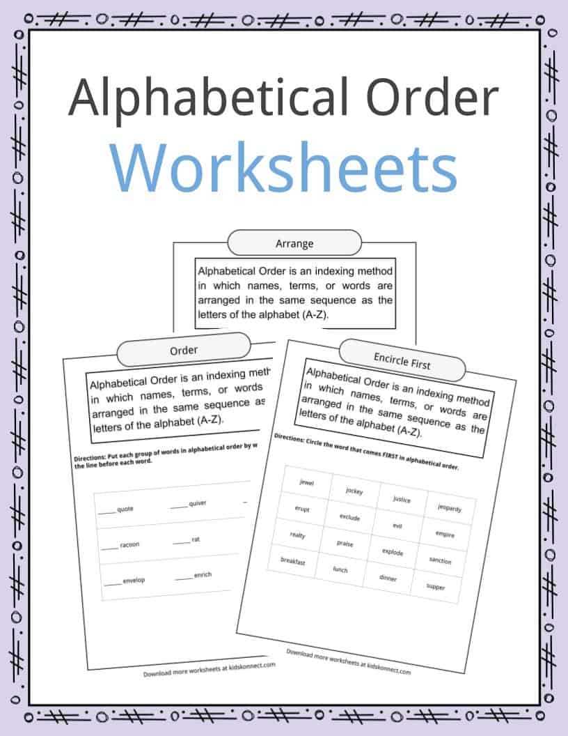 alphabetical worksheets
