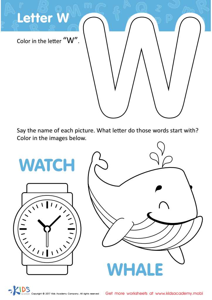 worksheets for the letter w