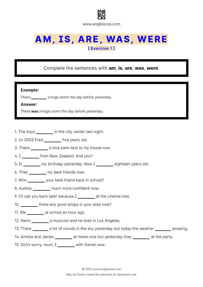 am and are worksheets