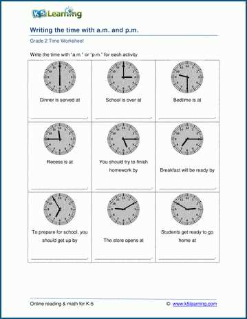 am pm worksheet for class 2