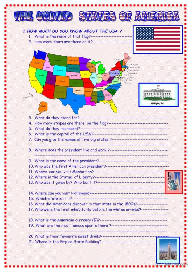 america worksheets