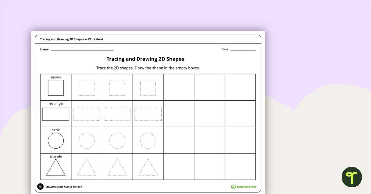 2 d shapes worksheet