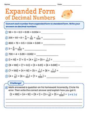 writing numbers in standard form worksheets
