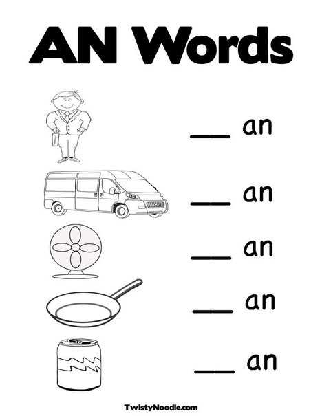 an family words worksheets