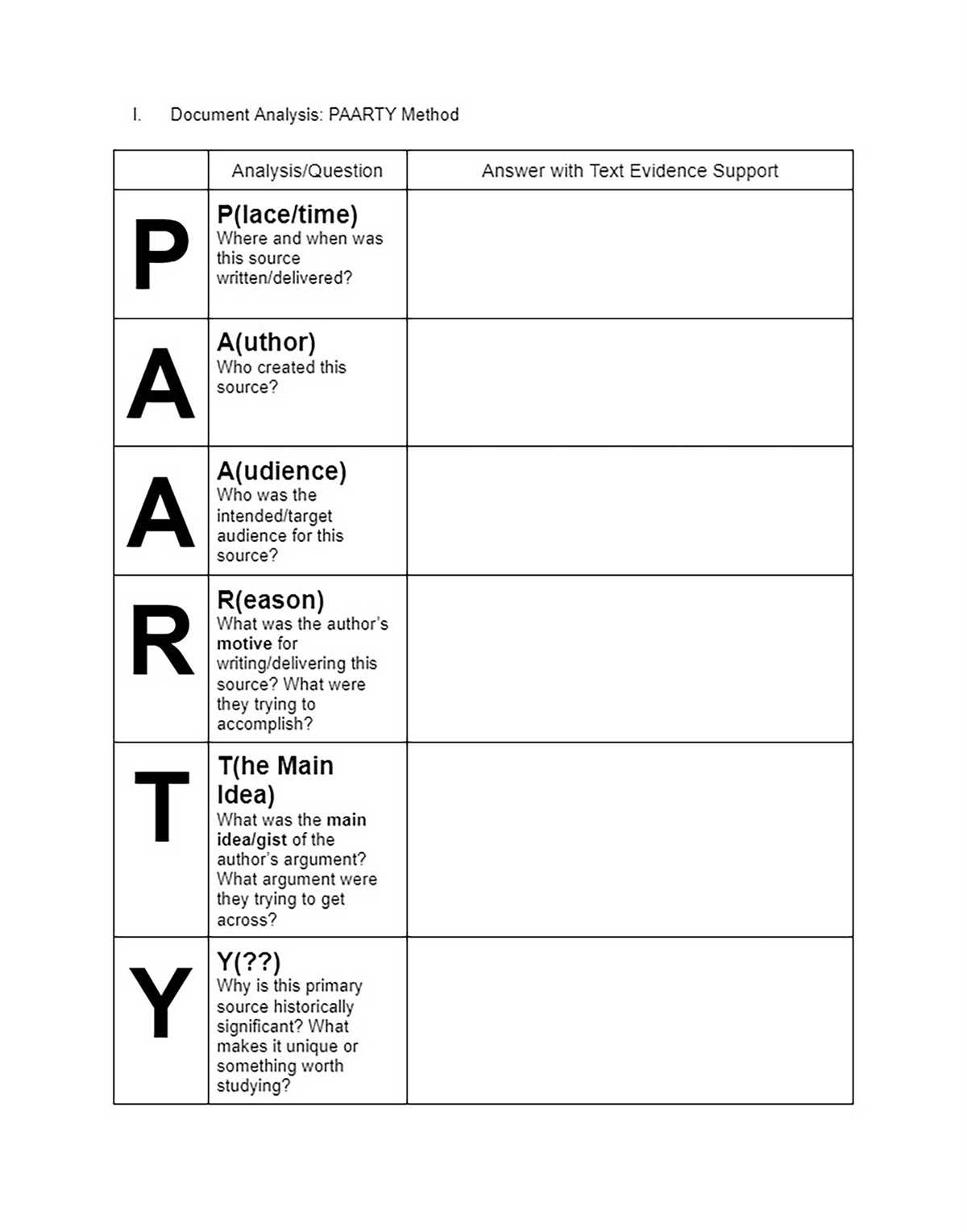analyzing a photograph worksheet