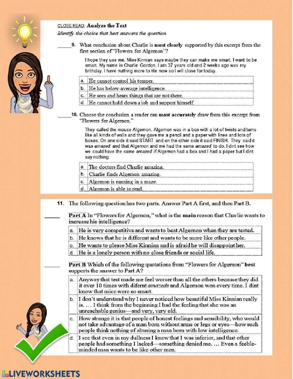 analyzing key ideas in a text worksheets
