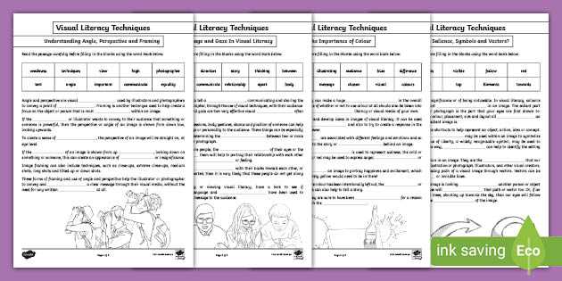 analyzing visual elements in literary texts worksheets