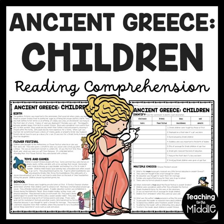 ancient greece reading comprehension worksheets