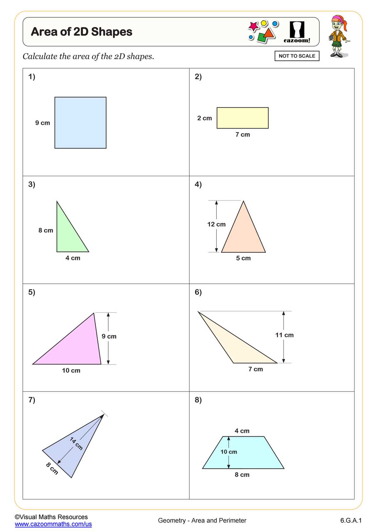 area of shapes worksheet