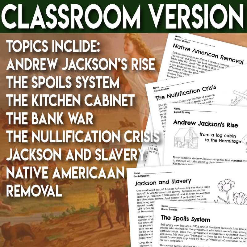andrew jackson spoils system worksheet
